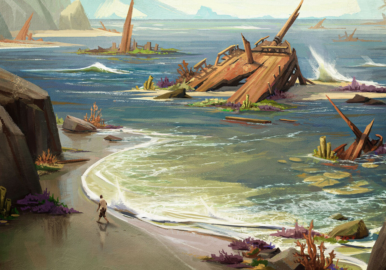 Artist's impression of the starting beach New World - Richard Vincent