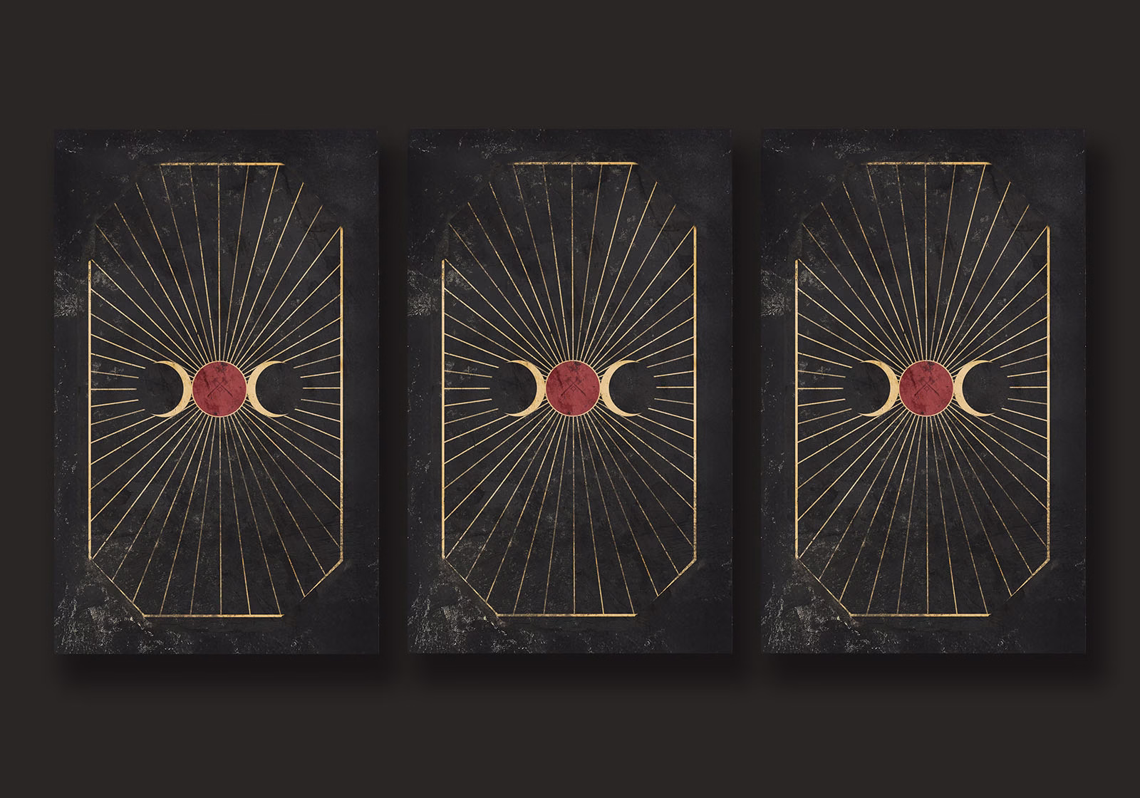 The back of three tarot cards